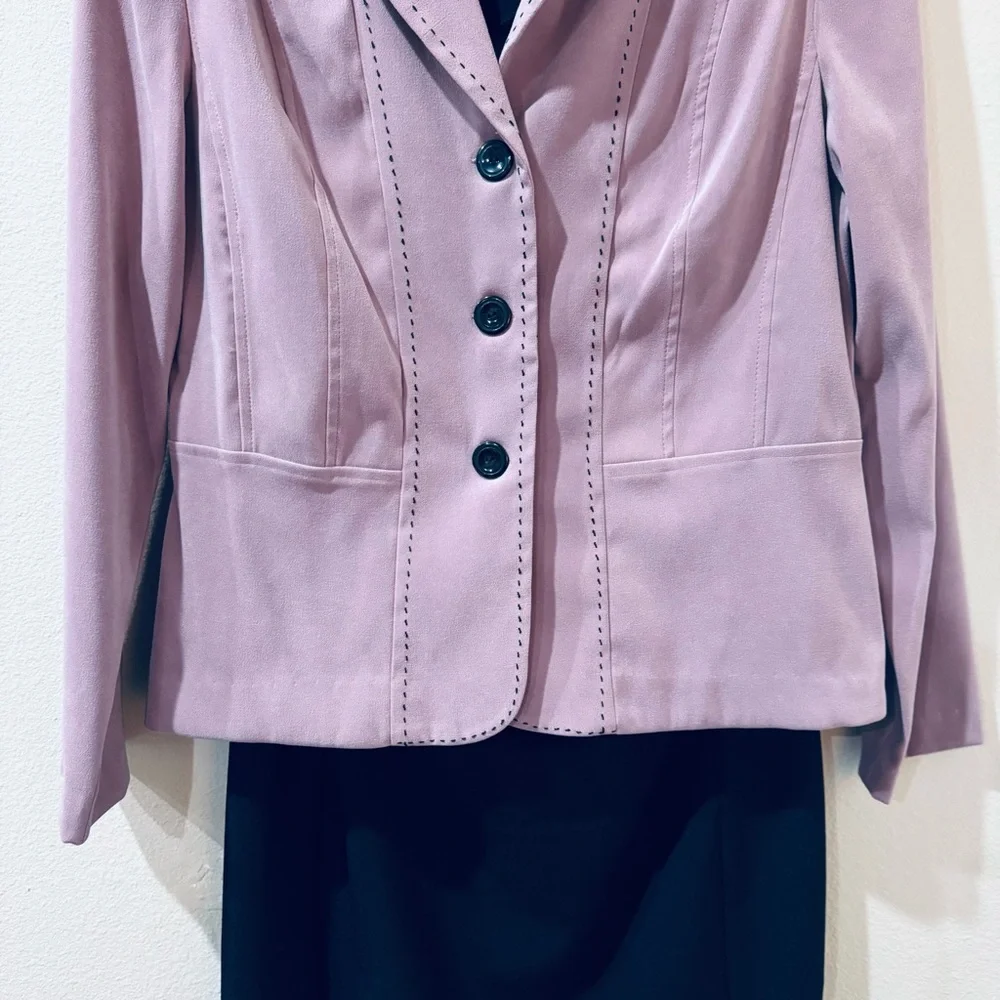 Two Piece Suit Lavender Blazer Sz 10 & Worthington Black Pencil Skirt Sz 10P - Picture 5 of 12